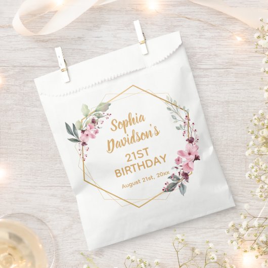 Elegante kersenbloesem 21e verjaardag gunsttassen bedankzakje (Geknipt)