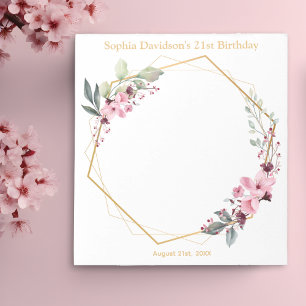 Elegante Kersenbloesem 21e Verjaardag Party Favor Notitieblok