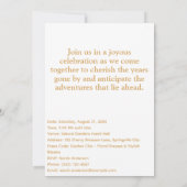 Elegante kersenbloesem 21e verjaardag uitnodiginge kaart (Achterkant)