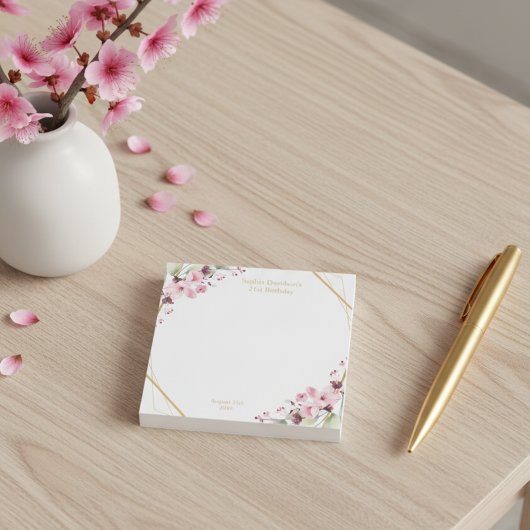 Elegante kersenbloesem 21ste verjaardagsfeestje post-it® notes
