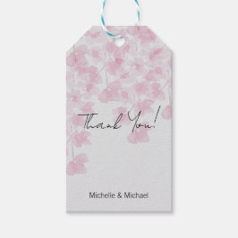 Elegante Kersenbloesem Aquarel Handgeschilderd Cadeaulabel