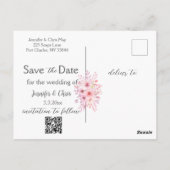 Elegante kersenbloesem Bewaar de datumfoto Briefkaart (Achterkant)