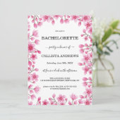Elegante Kersenbloesem Bloemen Border Bachelorette Kaart (Staand voorkant)