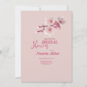 Elegante kersenbloesem bruidsdouche uitnodiging (Voorkant)