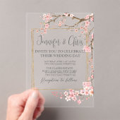 Elegante kersenbloesem bruiloft acryl uitnodigingen (Insitu (Draagbaar))