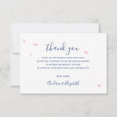 Elegante kersenbloesem bruiloft bedankkaart (Achterkant)