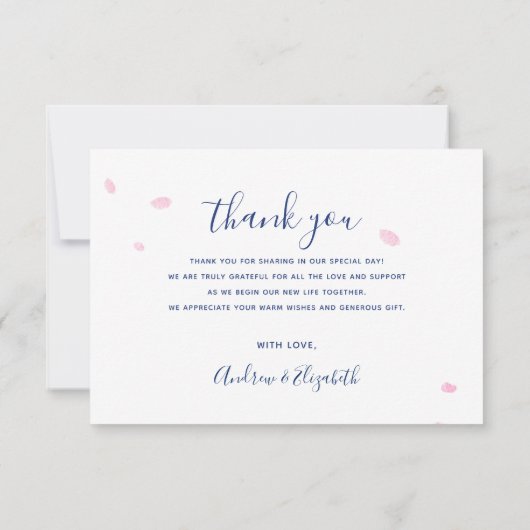 Elegante kersenbloesem bruiloft bedankkaart (Achterkant)