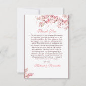 Elegante kersenbloesem bruiloft bedankkaart (Voorkant)
