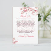 Elegante kersenbloesem bruiloft bedankkaart (Staand voorkant)