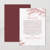 Elegante kersenbloesem bruiloft bedankkaart (Voorkant / Achterkant)