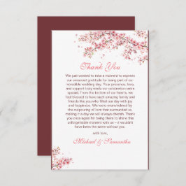 Elegante kersenbloesem bruiloft bedankkaart