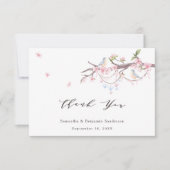 Elegante kersenbloesem bruiloft bedankkaart (Voorkant)