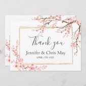 Elegante kersenbloesem bruiloft Bedankt (Voorkant / Achterkant)