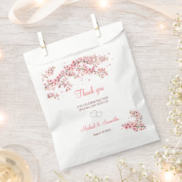 Elegante kersenbloesem bruiloft bedankzakje