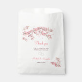 Elegante kersenbloesem bruiloft bedankzakje (Voorkant)