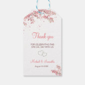 Elegante kersenbloesem bruiloft cadeaulabel (Achterkant)