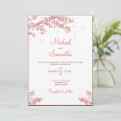 Elegante kersenbloesem bruiloft kaart (Staand voorkant)