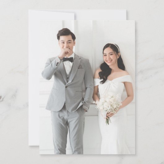 Elegante kersenbloesem bruiloft kaart (Achterkant)