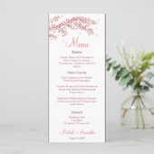 Elegante kersenbloesem bruiloft menu (Staand voorkant)