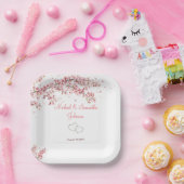 Elegante kersenbloesem bruiloft papieren bordje (Feest)