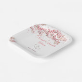 Elegante kersenbloesem bruiloft papieren bordje (Gebogen)