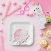 Elegante kersenbloesem bruiloft papieren bordje (Feest)