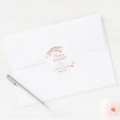 Elegante kersenbloesem bruiloft ronde sticker (Envelop)
