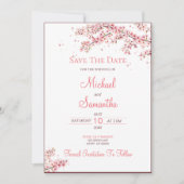 Elegante kersenbloesem bruiloft save the date (Voorkant)