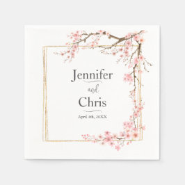 Elegante kersenbloesem bruiloft servet