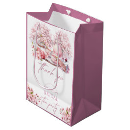 Elegante Kersenbloesem Bruiloft Thee Medium Cadeauzakje