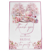 Elegante Kersenbloesem Bruiloft Thee Medium Cadeauzakje (Achterkant)