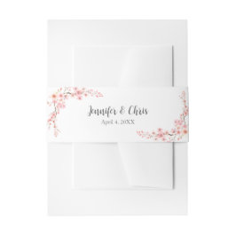 Elegante kersenbloesem bruiloft uitnodigingen wikkel