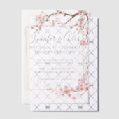 Elegante kersenbloesem bruiloft vellum uitnodigingen (Offset (Uitnodiging))