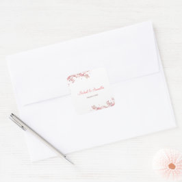 Elegante kersenbloesem bruiloft vierkante sticker