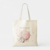 Elegante kersenbloesem bruiloft welkom tote bag (Achterkant)