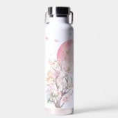 Elegante Kersenbloesem Bruiloftsdouche Waterfles (Voorkant)