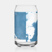 Elegante kersenbloesem cyanotype bruiloft uitnodig blikvorm glas (Rechts)