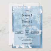 Elegante kersenbloesem cyanotype bruiloft uitnodig kaart (Voorkant)