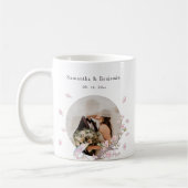Elegante kersenbloesem foto bruiloft koffiemok (Links)