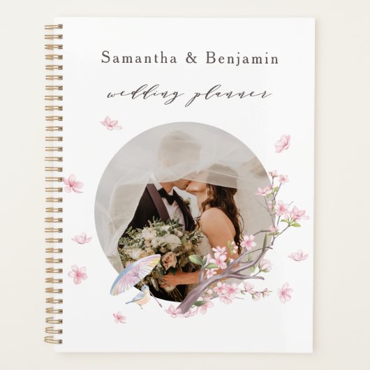 Elegante kersenbloesem foto bruiloft planner (Voorkant)