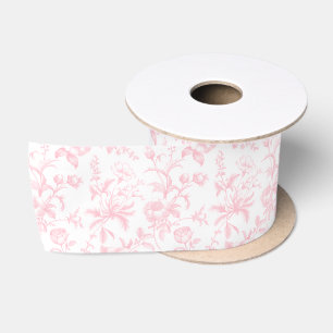 Elegante Kersenbloesem Grandmillennial Toile Bloem Satijnen Lint