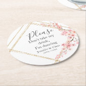 Elegante kersenbloesem ik dans ronde kartonnen onderzetter (Gebogen)