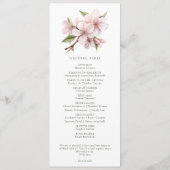 Elegante kersenbloesem minimale huwelijksceremonie programmakaart (Achterkant)
