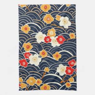 Elegante kersenbloesem naadloos patroon (12) theedoek