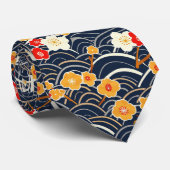 Elegante kersenbloesem naadloos patroon (13) stropdas (Opgerold)