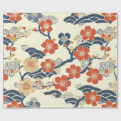 Elegante kersenbloesem naadloos patroon (14) cadeaupapier (Vlak)