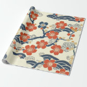 Elegante kersenbloesem naadloos patroon (14) cadeaupapier (Uitgerold)