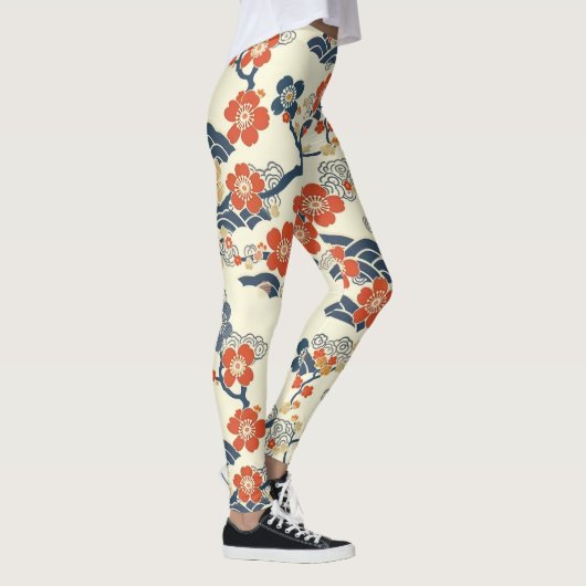 Elegante kersenbloesem naadloos patroon (14) leggings (Rechts)