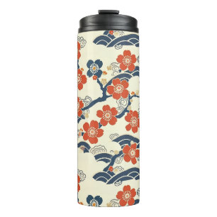 Elegante kersenbloesem naadloos patroon (14) thermosbeker