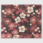 Elegante kersenbloesem naadloos patroon (16) cadeaupapier (Vlak)